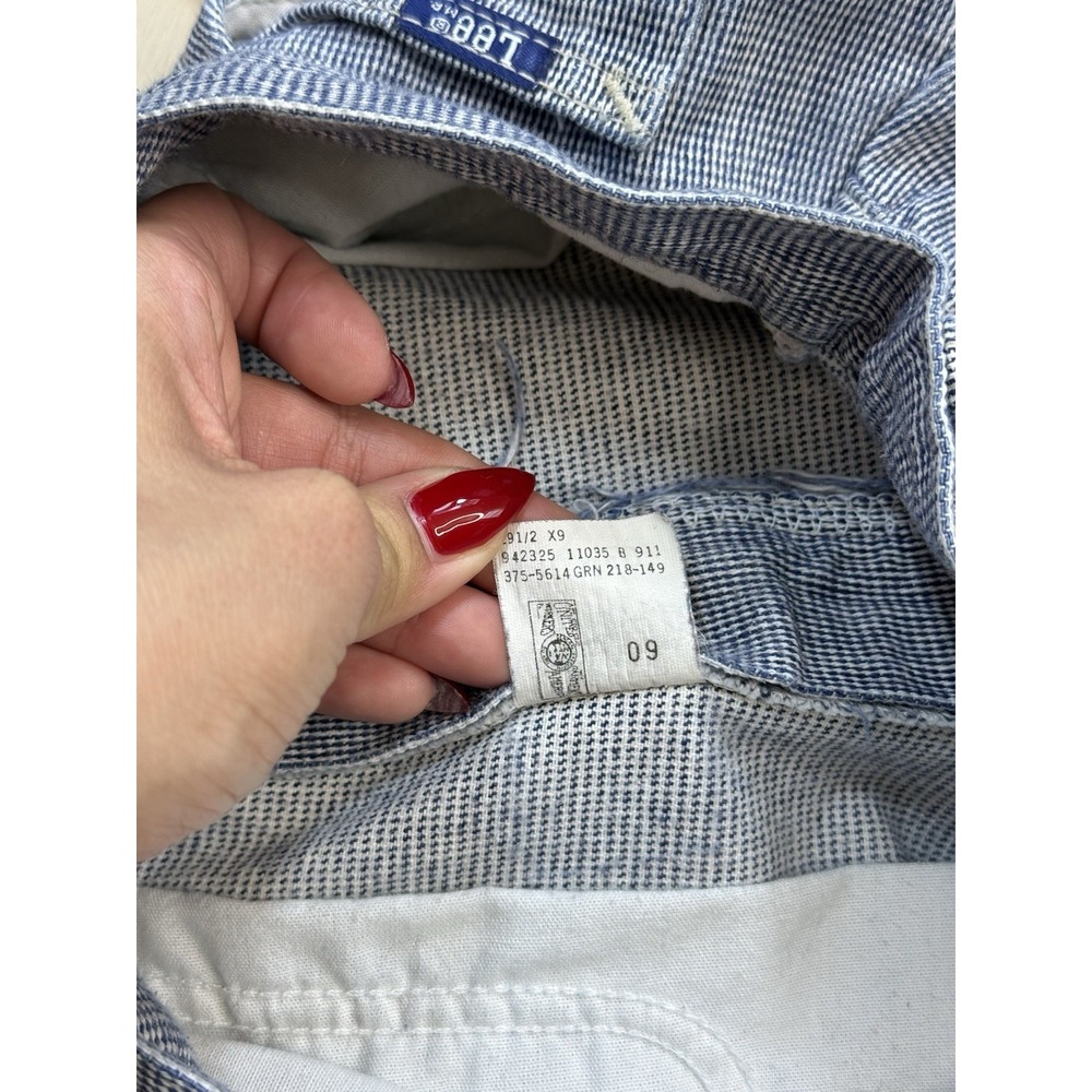 Vintage 1990's Lee USA High Rise Blue Micro Check Mom Shorts Size 12 Med 90s - Picture 7 of 13